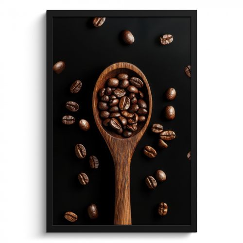KitchenYeah - Cucina - Cornice per foto - Legno - Nero - Chicchi di caffè
