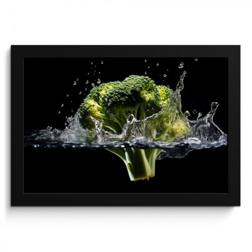 KitchenYeah - Cucina - Cornice per foto - Broccoli - Verde - Acqua - Nero
