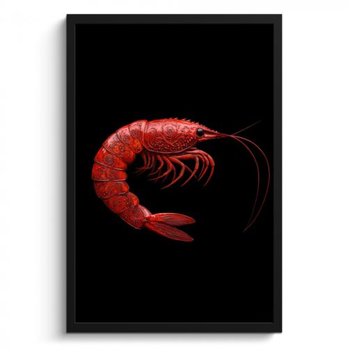 KitchenYeah - Cucina - Cornice per foto - Gambero - Rosso - Animali