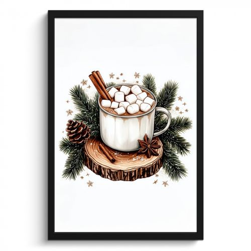 KitchenYeah - Cucina - Cornice per foto - Inverno - Legno - Cioccolato al latte - Bevanda - Natale