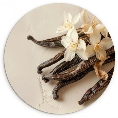 Quadro rotondo - Vaniglia - Floreale - Beige