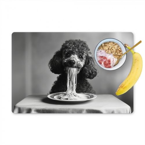 Tovagliette - Barboncino - Cane - Nero - Bianco - Carino - Pasta