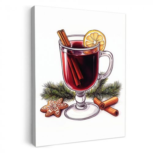 Dipinti su tela - Vino - Bere - Gluhwein - Inverno - Illustrazione - Natale