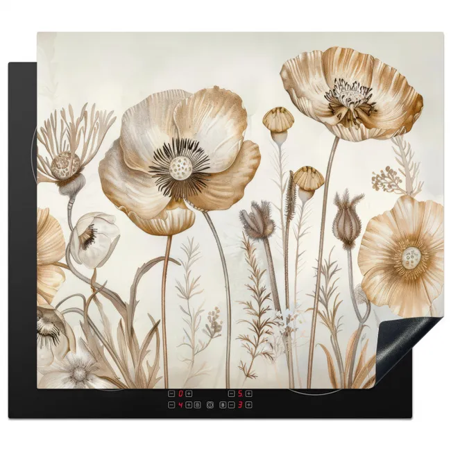 Protezione piano induzione - Fiori - Beige - Natura - Illustrazione