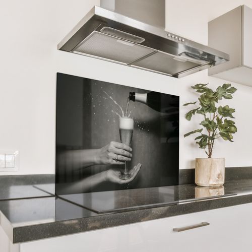 Parafango in alluminio - Bottiglia di champagne - Vetro - Minimalista - Spruzzi