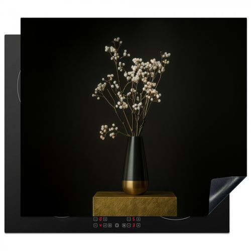 Protezione piano induzione - Bulbi di fiori - Bianco - Vaso - Minimalista
