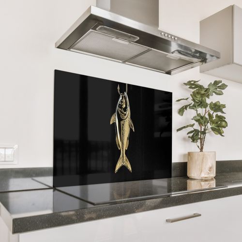 Parafango in alluminio - Oro - Pesce - Gancio - Nero
