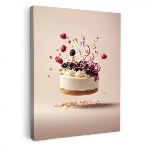 Dipinti su tela - Cheesecake - Cibo - Rosa - Torta