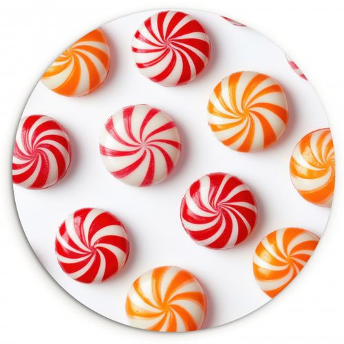 Quadro rotondo - Caramelle - Modello - Rosso - Arancione