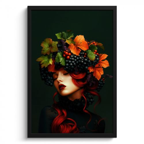 KitchenYeah - Cucina - Cornice per foto - Donna - Rosso - Verde - Uva