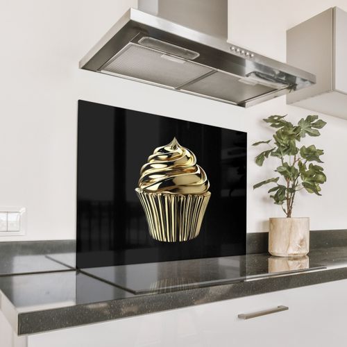 Parafango in alluminio - Cupcake - Cibo - Oro - Nero