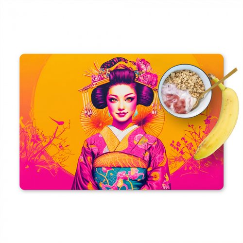 Tovagliette - Fiori - Donna - Kimono - Rosa