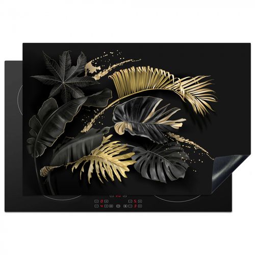 Protezione piano induzione - Foglie - Oro - Nero