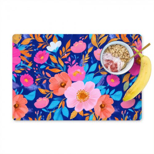 Tovagliette - Fiori - Blu - Rosa