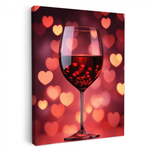 Dipinti su tela - Rosso - Vino - Cuori