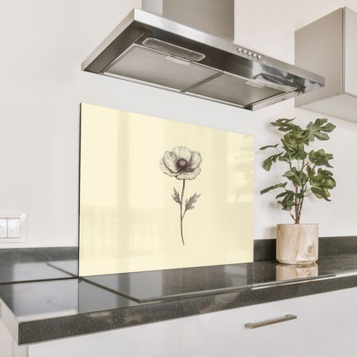 Parafango in alluminio - Papavero - Illustrazione - Nero