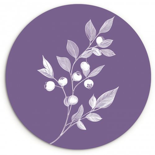 Quadro rotondo - Ramo - Ornamentale - Foglie - Minimalista