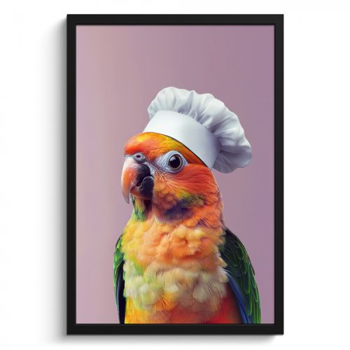 KitchenYeah - Cucina - Cornice per foto - Loro - Gorro de cocinero - Curioso - Ave