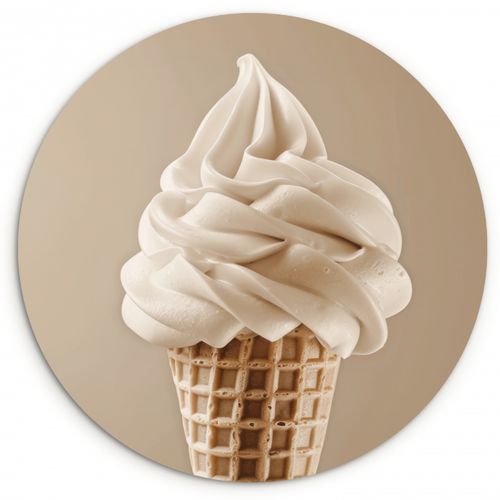 Quadro rotondo - Gelato - Gelato soft - Cremoso - Corno - Beige