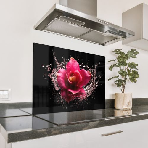 Parafango in alluminio - Fiori - Rosa - Acqua - Nero - Botanica - Natura