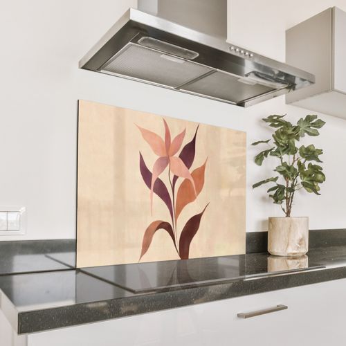 Parafango in alluminio - Minimalista - Fiore - Foglie - Beige