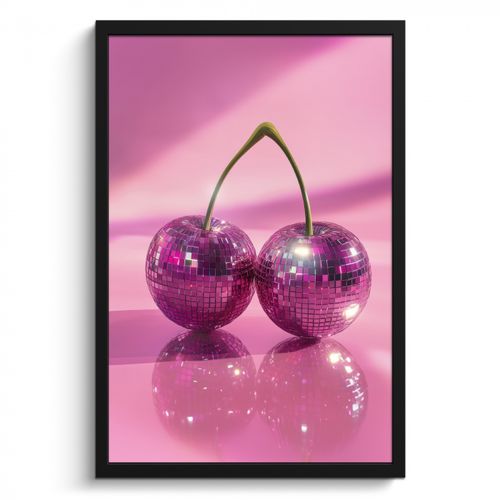 KitchenYeah - Cucina - Cornice per foto - Glitter - Disco ball - Rosa - Ciliegia