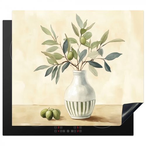 Protezione piano induzione - Vaso - Ceramica - Rami d'ulivo