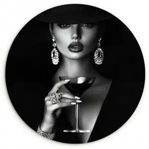 Quadro rotondo - Donna - Cocktail - Chic