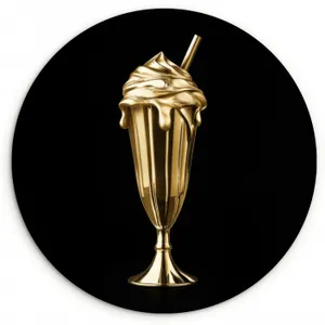 Quadro rotondo - Milkshake - Oro - Bere - Nero