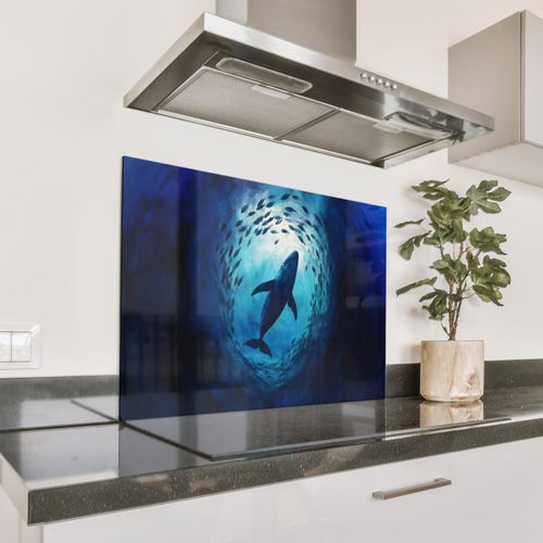 Parafango in alluminio - Balena - Pesce - Blu scuro