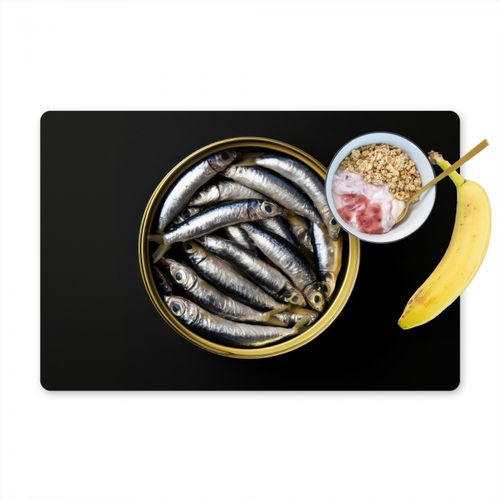 Tovagliette - Sardine - Pesce - Rotondo - Nero