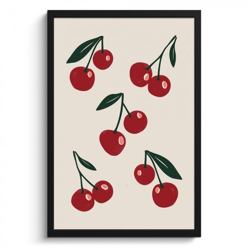 KitchenYeah - Cucina - Cornice per foto - Ciliegie - Foglie - Rosso
