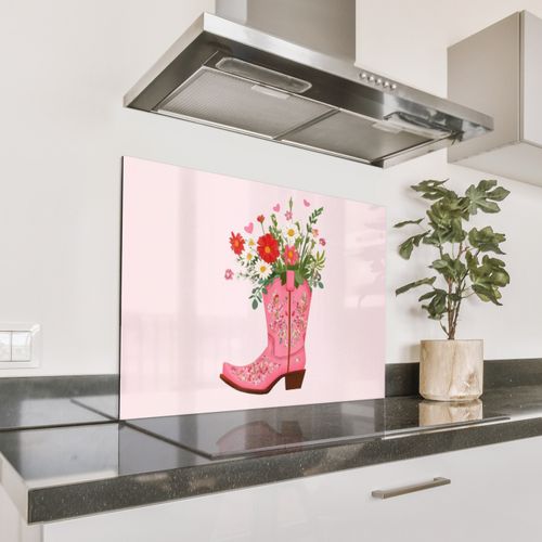 Parafango in alluminio - Stivali da cowboy - Rosa - Bouquet - Fiori