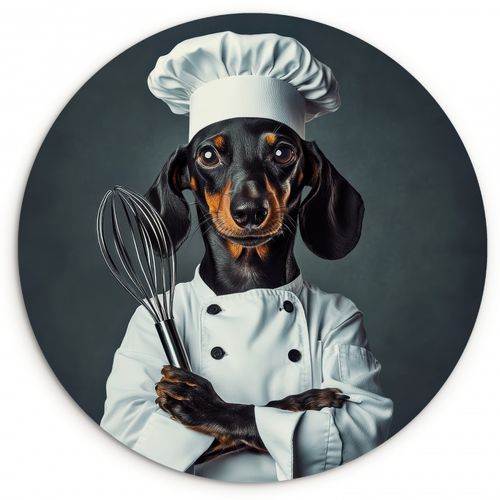 Quadro rotondo - Cane - Garde - Cuoco