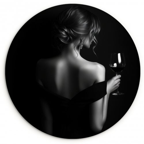 Quadro rotondo - Donna - Vino - Abito