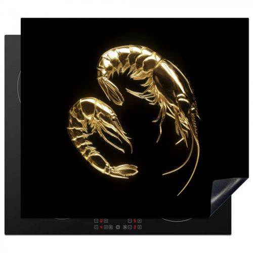 Protezione piano induzione - Gamberi - Nero - Oro - Animali