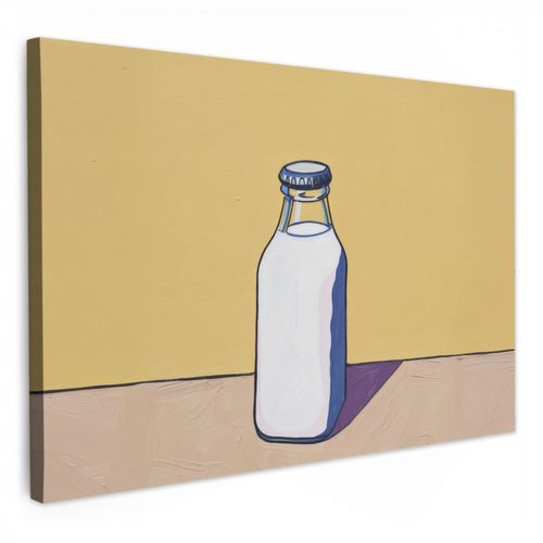 Dipinti su tela - Bicchieri - Bottiglia - Illustrazione - Latte