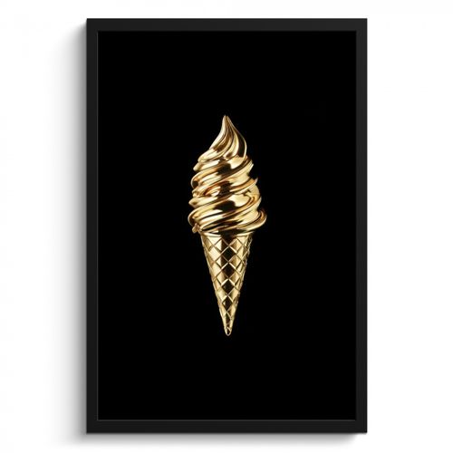 KitchenYeah - Cucina - Cornice per foto - Gelato - Oro - Nero - Cibo