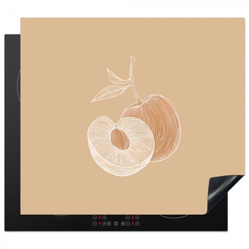 Protezione piano induzione - Pesca - Disegno a linee - Pit - Beige
