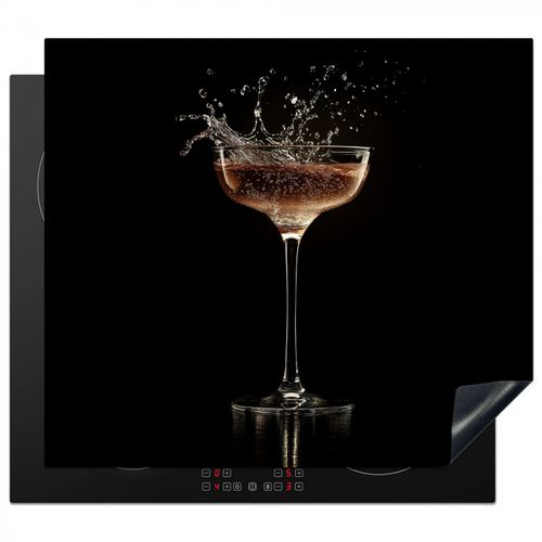 Protezione piano induzione - Cocktail - Nero - Spruzzi - Vetro