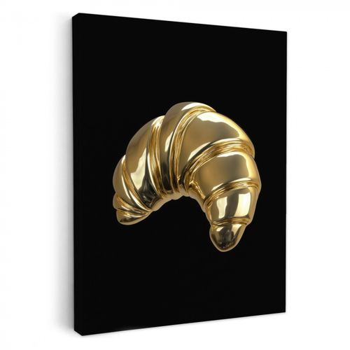 Dipinti su tela - Croissant - Pane - Oro - Nero