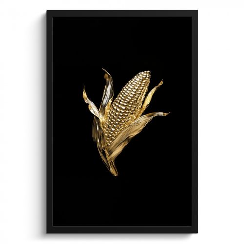 KitchenYeah - Cucina - Cornice per foto - Mais - Cibo - Oro - Nero