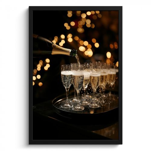 KitchenYeah - Cucina - Cornice per foto - Luci - Champagne - Vassoio - Bicchieri