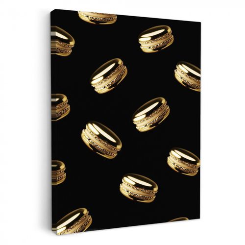 Dipinti su tela - Macaron - Motivo - Oro - Nero