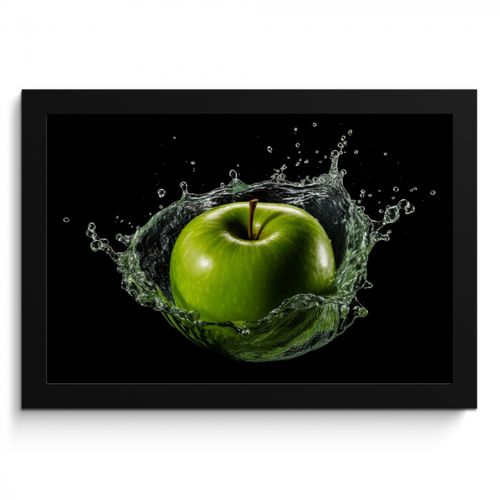 KitchenYeah - Cucina - Cornice per foto - Mela - Verde - Frutta - Acqua - Nero