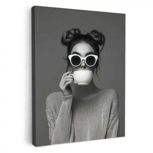 Dipinti su tela - Donna - Caffè - Nero - Bianco
