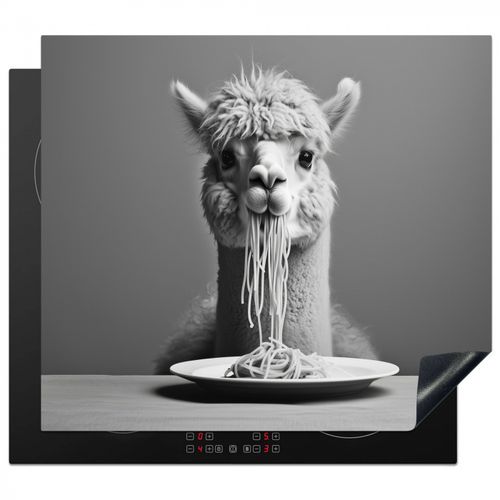 Protezione piano induzione - Alpaca - Pasta - Nero - Bianco - Divertente - Animali