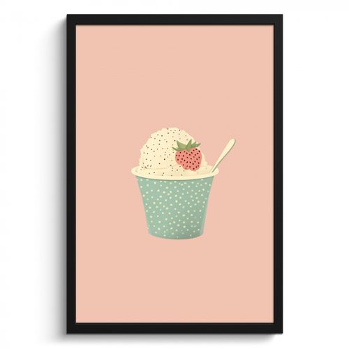 KitchenYeah - Cucina - Cornice per foto - Vassoio - Gelato - Fragola - Rosa
