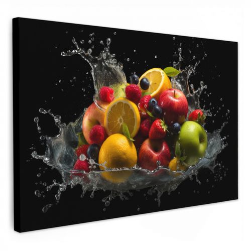 Dipinti su tela - Frutta - Mela - Arancia - Frutti rossi - Acqua