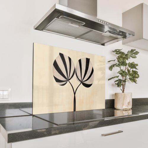 Parafango in alluminio - Foglie - A righe - Stelo - Beige
